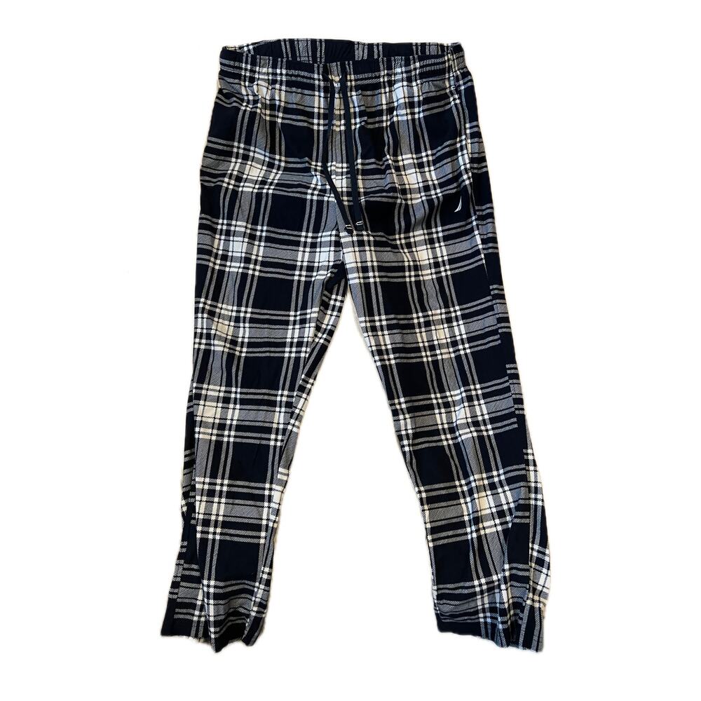 Nautica Navy Flannel Checkered Sleep Pants Mens L
